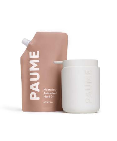 PAUME Antibacterial Hand Gel - The Traveler Bundle | 3oz Refillable Travel Bottle & 17oz Refill Bag | Silicon & Paraben Free  No Artificial Fragrances & Vegan. (The In Home Kit)