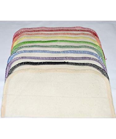 Organic Flannel Washable Baby Wipes 8x8 - Set of 10 | 1 Ply, Organic Thread, Crayon Palette - Buy Online on SooperMarket.com