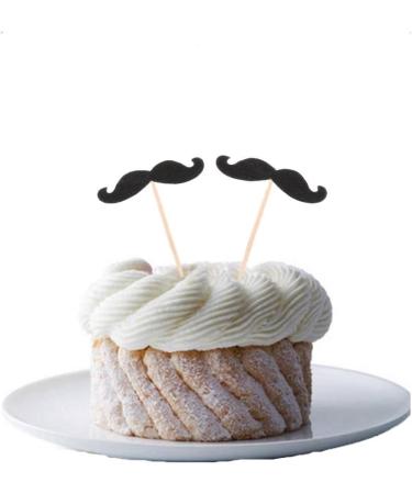 Luzhengyang 20pcs Mustache Stick Cupcake Birthday Wedding Cake Topper - Buy Online on SooperMarket.com