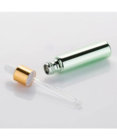 Tianzd 6 Pack 10ml Chrome Green Drip Bottles with Glass Pipette - Perfect for Essential Oils & Perfume Oils - Buy Online on SooperMarket.com