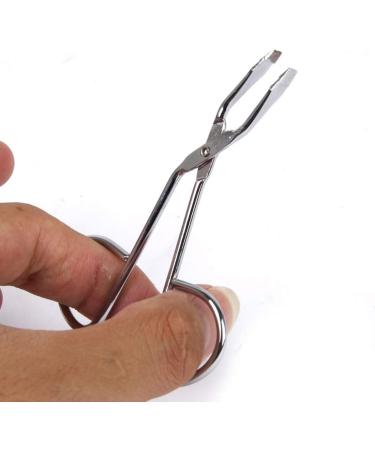 Lurrose Stainless Steel Eyebrow Tweezers Scissors - Professional Slant Tip Tweezer for Hair and Eyebrows, Silver - Buy Online on SooperMarket.com