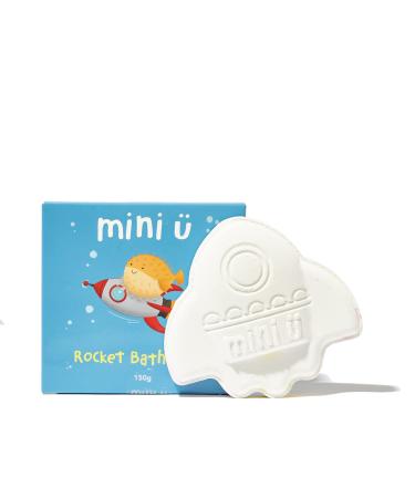 Mini U Rocket Bath Bomb Bath Fizzer with Shea Butter to Moisturise Vegan & Cruelty Free White Red & Yellow Flame Tail 1