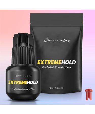 Extreme Hold Eyelash Extension Glue | Strongest Black Lash Adhesive for Professionals | Fast Drying & Long Lasting Semi Permanent Lashes | Up to 8 Weeks Retention - Buy Online on SooperMarket.com