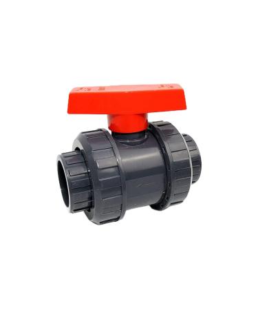 Professional ball valve 40mm with 2 x adhesive socket made of PVC - U 10 bar DIN 8063