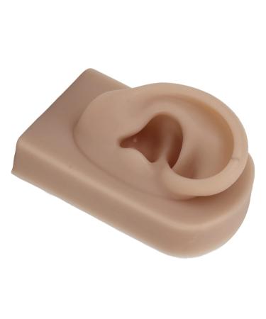Human Ear Model Right Ear Comfortable Easy to Use Reusable Flexible Fake Ear Model for Earrings Display for Acupuncture Practical Training(Brown)