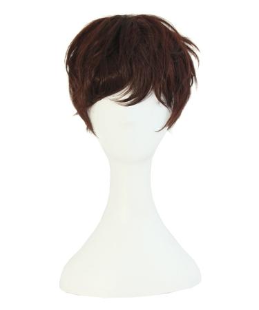 MapofBeauty Fashion Women Natural Short Curly Wig (Dark Brown)