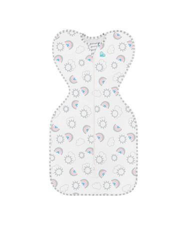Love To Dream Swaddle UP Ideal Fabric for Moderate Temperatures(20-24 C) Arms Up Position Baby Essentials for Newborn Hip-Healthy Twin Zipper for Easy Nappy changes 2.2-3.8kg Rainbow Rainbow Newborn (2.2-3.8kg)