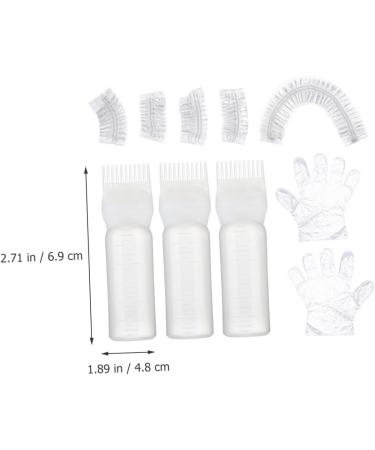 Amosfun 1 Set Hair Bleach Kit Root Comb Applicator Bottle Ear Protectors Shower Caps Clear Gloves Shower Cap Ear Muffs White Lecythus Portable 6.9x4.8cm White - Buy Online on SooperMarket.com