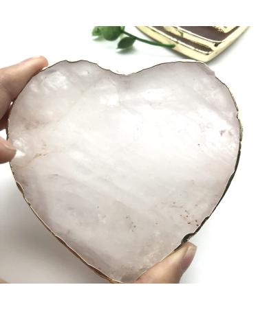 1PC Natural Pink Heart Piece Cup Polished Electroplate Original Specimen Office Decor NaturalStones and Can be Used for ningxiao