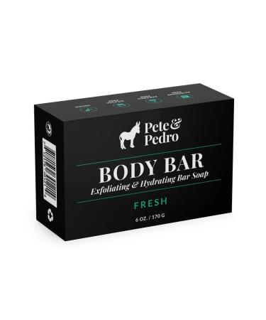 Pete & Pedro Body Bar Soap - Hydrating Exfoliating Cleansing Bar with Eucalyptus Scent | Shea Butter & Olive Oil | 6 oz - Buy Online on SooperMarket.com