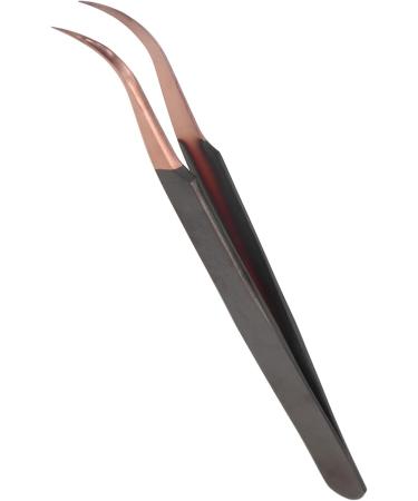 Stainless Steel Rose Gold Curved Tweezers for Eyelash Extensions | Precision False Eyelash Application - Buy Online on SooperMarket.com