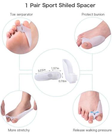 Hallux Valgus Corrector - 8 Pieces Gel Toe Separator Set for Pain Relief and Alignment - Ideal for Diabetic Feet - Men and Women - Buy Online on SooperMarket.com