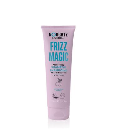 Noughty 97% Natural Frizz Magic Shampoo Anti Frizz Cleanser for Frizzy and Curly Hair to Smooth and Shine with Marula Oil and Daikon Sulphate Free Vegan Haircare 250ml