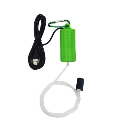 Air pump Aquarium USB Mini Oxygen Pump quiet oxygen pump energy saving oxygen bubbler with air stone and single outlet silicone hose 1W light green
