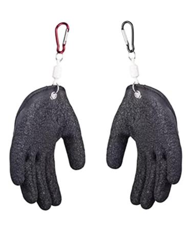 AGSIXZLAN 1 Pair Fisherman Fishing Catching Gloves,Non-Slip Protect Hand Catch Fish Glove with Magnetic Hooks Resistant,Hunting Glove with Magnet Release Professional Fish Cleaning Gloves Set