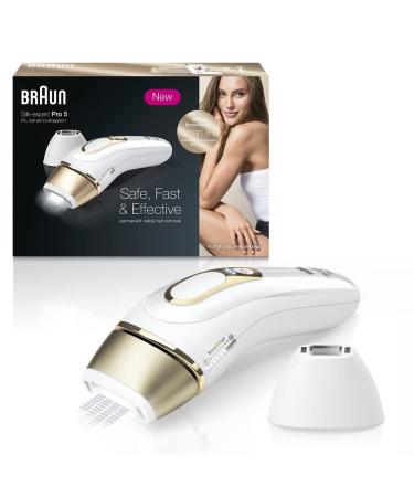 Braun IPL Long-Lasting Hair Removal for Women and Men, Silk Expert Pro 5 PL5137 with Venus Swirl Razor, Long-lasting Reduction in Hair Regrowth for Body & Face, Corded