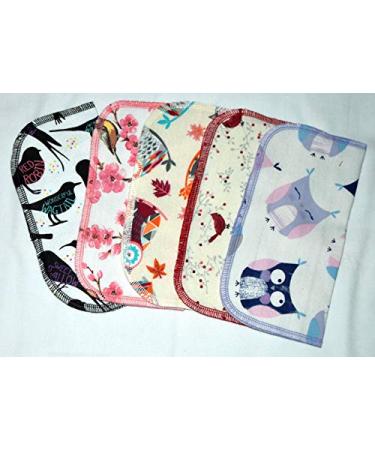 Kids Lunchbox Napkins 5-Pack - Owls & Birds Fun Flannel Washable 8x8 inches - Little Wipes (R) Flannel - Buy Online on SooperMarket.com