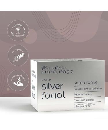 Aroma Magic Silver Facial Kit - 7 Steps Hydrating Skincare Set for Dry & Sensitive Skin | Multi-Use Facial Care for Radiant Glow - Buy Online on SooperMarket.com