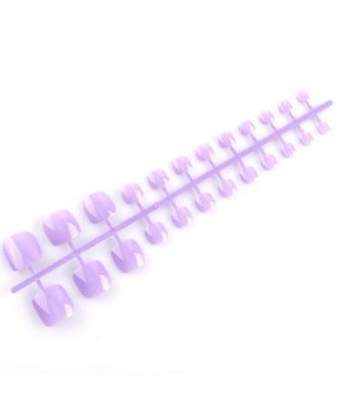 SIUSIO 96Pcs Fake Toe Nails Press On Colorful Square Acrylic Full Cover UV Top Coat - Light Pink & Purple | Short False Nails Set for Toenail Salons and DIY Foot Art Tips - Women and Girls - Buy Online on SooperMarket.com