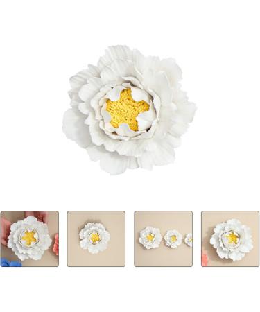 ORFOFE Wall Flower Sculpture 1Pc peony flower wall decoration home decoration Ceramic wall art Ceramic Flower Flower Wall White 7x7cm - Buy Online on SooperMarket.com