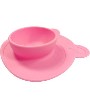Wrapables Silicone Placemat & Suction Food Bowl Set for Baby - Pink Bear (Large) - Buy Online on SooperMarket.com