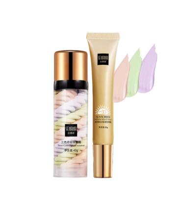 Primer Face Makeup - 3 Colors Correction Facial Cream and Sunscreen Suitable for Dry  Oil and Sensitive Skin  Moisturizing  Long-Lasting  Water and Sweat Resistant