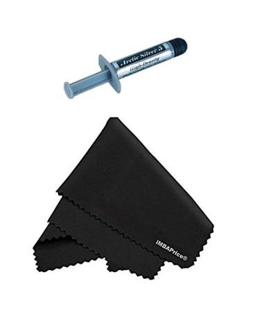 Arctic Silver 5 High-Density Polysynthetic Silver Thermal Compound, 3.5 Grams + MicroFiber (7" X 6") Cleaning Cloth