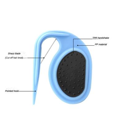 Professional PET Knotting Comb & De-fuzzer for Cats & Dogs | Steel Blade Fur Splitter - Blue - Buy Online on SooperMarket.com