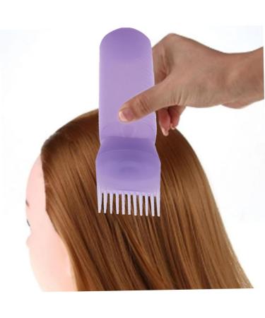 Hair Dye Bottle 160ML Shampoo Bottle Hair Comb Applicator Bottle Brush Bottle for Hair Dyeing Tool Purple Colouring Tools Accessories - Buy Online on SooperMarket.com