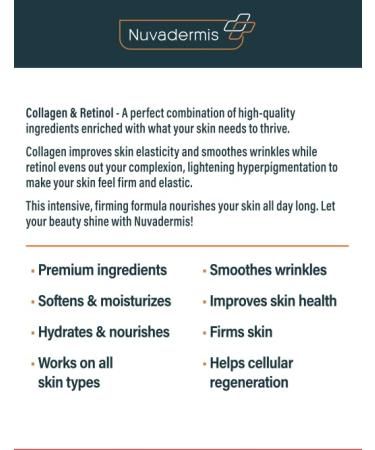 NUVADERMIS Collagen & Retinol Face Moisturizer 1.7 oz - Made in USA - Anti Aging Day & Night Cream for Women & Men - Buy Online on SooperMarket.com
