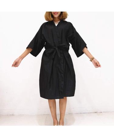 Mollensiuer Black Salon Robe - 1 Piece Client Gown Cape | Hair Cutting Smock Kimono Style for Salons - Buy Online on SooperMarket.com