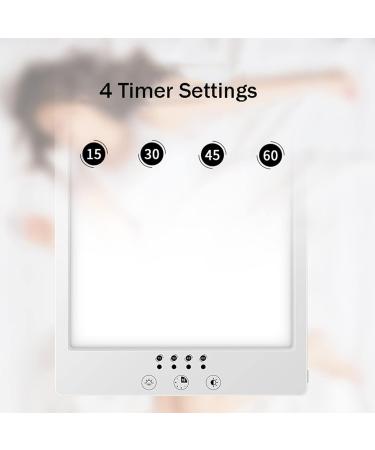 Light Therapy Lamp 10000 Lux UV-Free LED White Warm Light with Adjustable Brightness 4 Timer and 360 Rotatable Stand White - Buy Online on SooperMarket.com