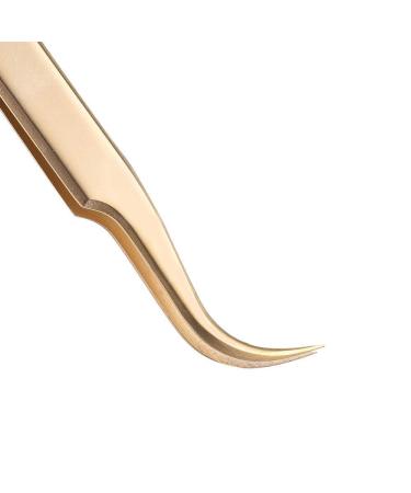 Ms. Queen Golden Curved Tweezers Set for 2D-6D Volume & Individual False Lashes - Precision Tweezers with PU Storage Case - Buy Online on SooperMarket.com