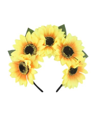 FOMIYES Sunflower Headband Flower Hair Hoop Women Floral Hair Band Hair Clips for Women Wedding Bridal Beach Hair Decoration