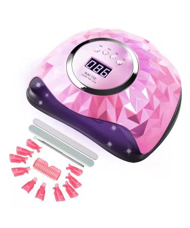 iBigLY 248W UV LED Nail Lamp Faster Nail Dryer for Gel Nails Polish Curing Lamp with 60 Lamp Beads 4 Timers Auto Sensor Home/Salon Nail Art UV Light Tools for Fingernail & Toenail Pink