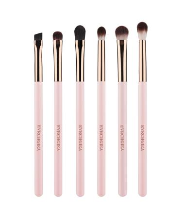 Eye Makeup Brush Set, 6 Pcs Professional Blending Eyeshadow Makeup Brushes for Concealer Eyebrows Eyeliner, Soft Hairs & Wood Handle