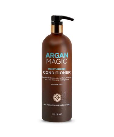 Argan Magic Moisturizing Conditioner - Detangle  Hydrate  and Repair Dry and Chemically-Damaged Hair Types | Nutrient-Rich | Made in the USA  Paraben Free  Cruelty Free (32 oz) 32 Fl Oz (Pack of 1)