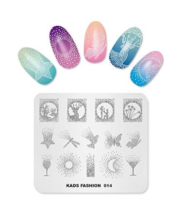 Alexnailart Nail Art Stamping Templates Manicure Tool Star Noon Butterfly (FA014)