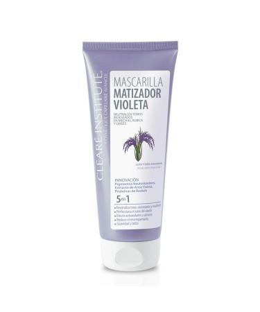 Clear Institute Purple Matte Mask Neutralises Unwanted Tones Purple Matte Mask Especially for Highlights Blondes and Grey 96.6% Natural Ingredients 200 ml