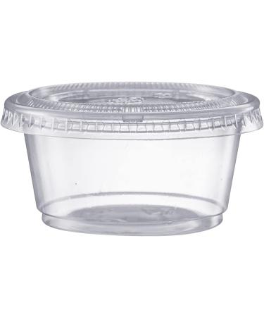 Pantry Value 200 Sets - 2 oz. Jello Shot Cups with Lids | Small Plastic Condiment Containers for Sauce, Salad Dressings, Ramekins, Portion Control - Clear - Buy Online on SooperMarket.com