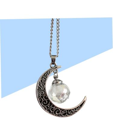 FOYTOKI Necklaces Women Chain Moon Necklace Women Necklace Dandelion Necklace Miss Jewelry Dried Flowers - Buy Online on SooperMarket.com