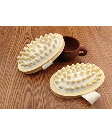 AnHua Natural Wood Hand-Held Body Brush - Cellulite Reduction - L Size - Buy Online on SooperMarket.com