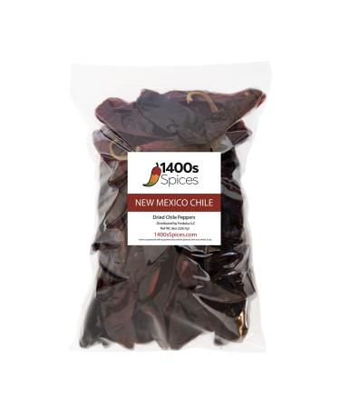8oz New Mexico Dried Whole Chile Peppers, Chili Seco Pods for Authentic Mexican Food by 1400s Spices 8 Ounce (Pack of 1)