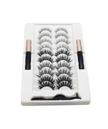 Magnetic Eyelashes And Eyeliner Kit Reusable Magnetic Lashes With Eyeliner And Tweezers 3D Natural Look False Eyelashes Magnetic Eyelash Kit Natural Look Magnetic Eyelash Kit With Applicator Tool