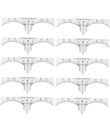 Baluue 10pcs Set Eyebrow Stencil Microblading Eyebrow Ruler Brow Ruler Sticker Eyebrow Template White - Buy Online on SooperMarket.com