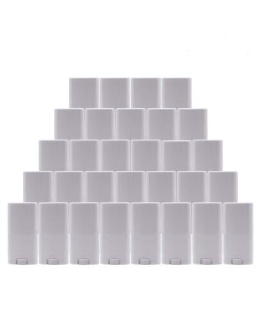 30pcs 0.5 oz White Plastic Deodorant Containers 15ml New Empty Oval Lip Balm Tubes Empty Deodorant Container for Lipstick Crayon Chapstick DIY Make Your Own Deodorant Moisturizer Lotion Bar 30 Pcs White