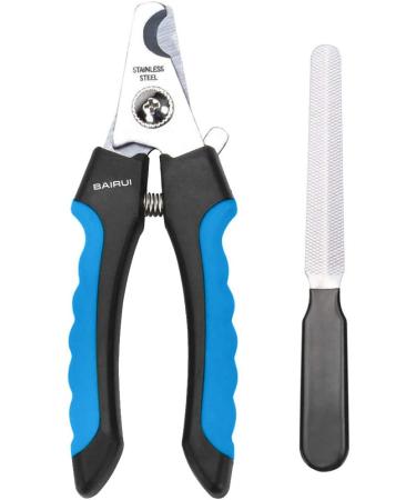 Bairui Dog Nail Clippers - Professional Large Pet Nail Cutters & Files (Blue) | Best Nail Clips for Dogs & Cats - Buy Online on SooperMarket.com