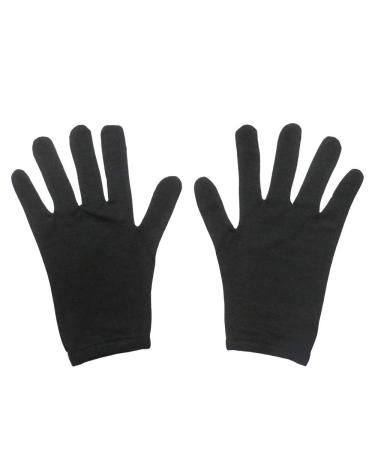 Edenswear Tencel Moisturising Gloves for Kids with Zinc (S Black) Small Black