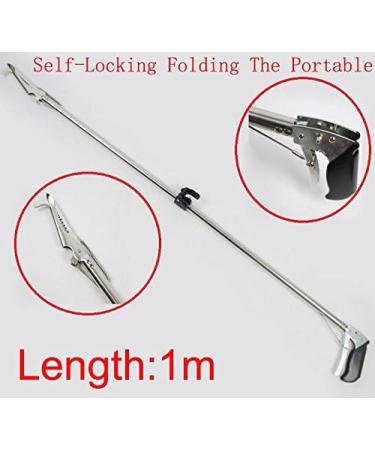 SUNDELY 40" Reptile Snake Tongs Grabber Catcher Handling Tool Stick Herp with Wide Jaw Self Locking Collapsible Foldable Stainless Steel - Buy Online on SooperMarket.com