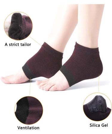 Buy 4 Pairs of Moisturizing Heel Socks - Sourceton Open Toe & Toless Cooling Gel Heel Repair Socks for Women | International Shipping - Buy Online on SooperMarket.com